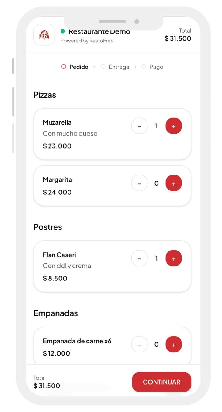 Pedidos directos para tu restaurante